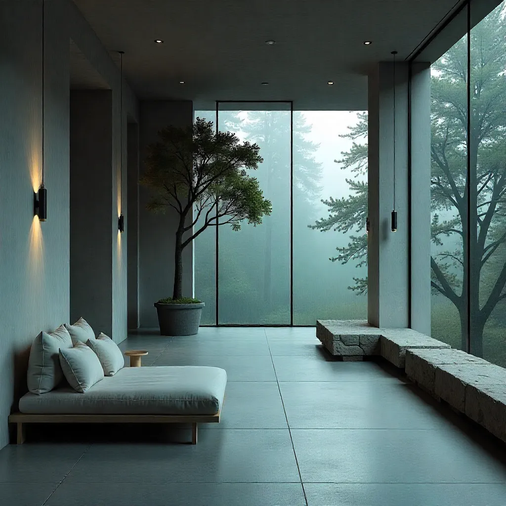 Open space with organic materials